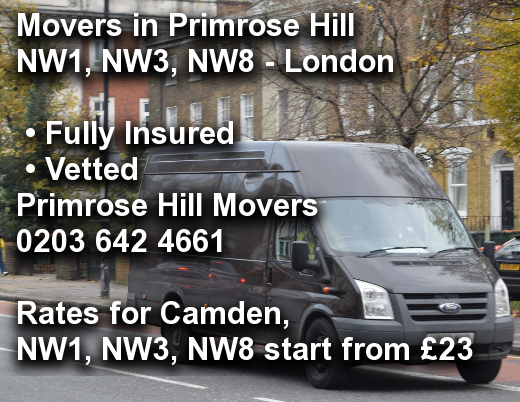 Movers in Primrose Hill NW1, NW3, NW8, Camden